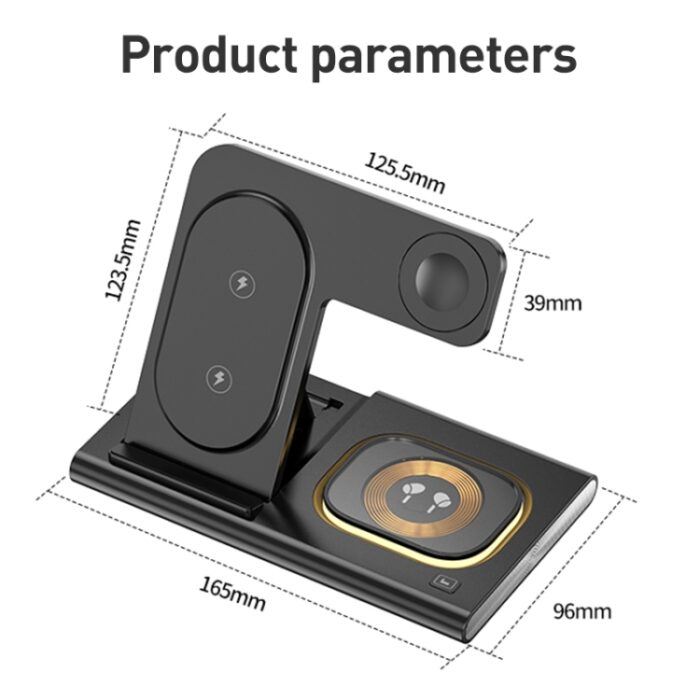 A80 3-in-1 15W Foldable Wireless Charger for Phone, Earbuds & Watch - Image 2