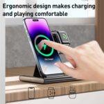 A80 3-in-1 15W Foldable Wireless Charger for Phone, Earbuds & Watch - Image 5