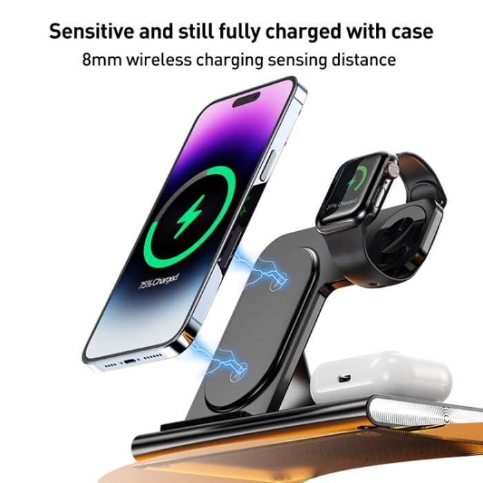 A80 3-in-1 15W Foldable Wireless Charger for Phone, Earbuds & Watch - Image 6