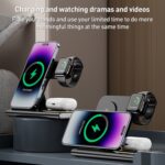 A80 3-in-1 15W Foldable Wireless Charger for Phone, Earbuds & Watch - Image 7