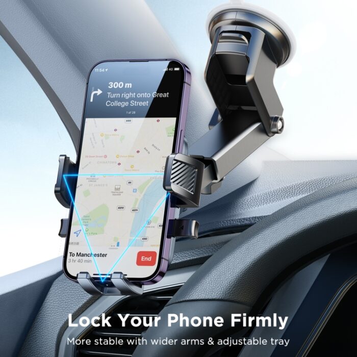 JOYROOM JR-OK6 Mechanical Car Phone Mount, One-Button Lock, 4.7 to 6.8 inch - Image 3