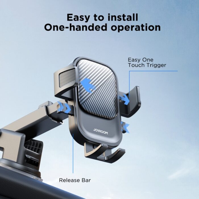 JOYROOM JR-OK6 Mechanical Car Phone Mount, One-Button Lock, 4.7 to 6.8 inch - Image 5