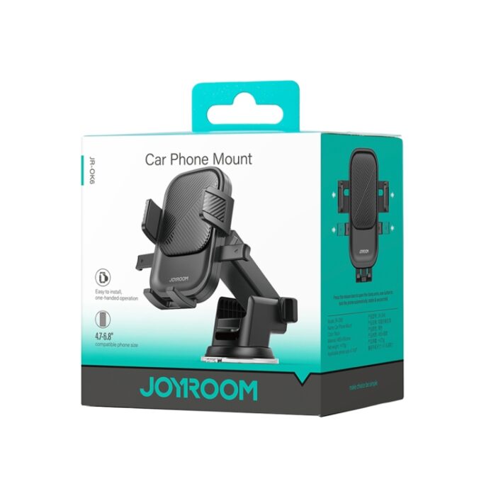 JOYROOM JR-OK6 Mechanical Car Phone Mount, One-Button Lock, 4.7 to 6.8 inch - Image 7