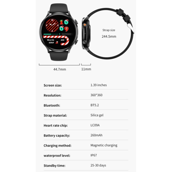 QS40 Bluetooth Calling Smartwatch, 1.39 inch, IP67, 5-7 Day Battery - Image 15