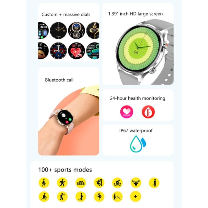 QS40 Bluetooth Calling Smartwatch, 1.39 inch, IP67, 5-7 Day Battery - Image 5