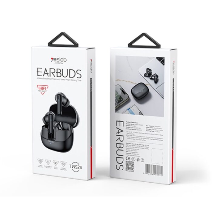 Yesido TWS26 Wireless Bluetooth Earbuds, Bluetooth 5.3, Charging Case - Image 10
