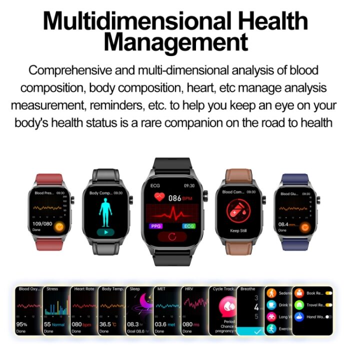 ET580 Sports Smartwatch, 2.04" AMOLED, Bluetooth Calling & ECG - Image 14