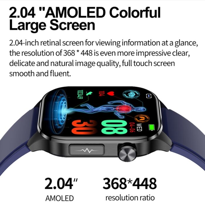 ET580 Sports Smartwatch, 2.04" AMOLED, Bluetooth Calling & ECG - Image 5