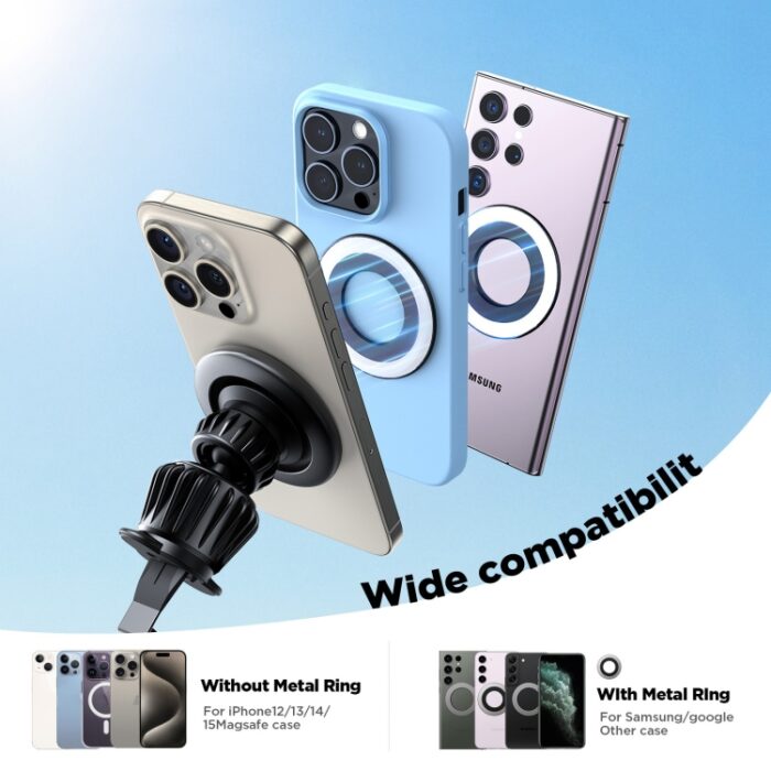 JOYROOM JR-ZS406 MagSafe Magnetic Car Phone Mount, Air Vent or Windscreen - Image 5