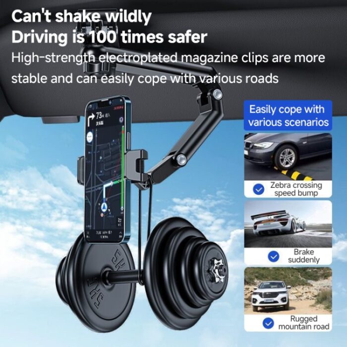 Car Sun Visor Phone Holder with 360-Degree Ball Joint, 4.7 to 6.7 inch - Image 3