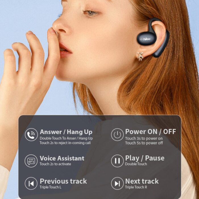 Hileo Hi96 Open-Ear Wireless Earbuds, IPX5, ENC Calls, Ear Hook - Image 12