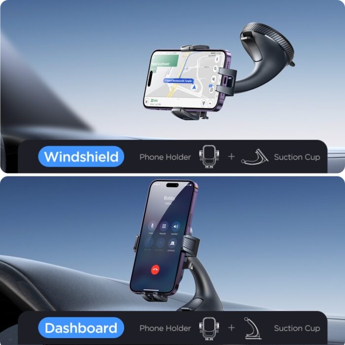 JOYROOM JR-OK6 Windscreen Car Phone Holder, One-Touch Lock, 4.7 to 6.8 inch - Image 5