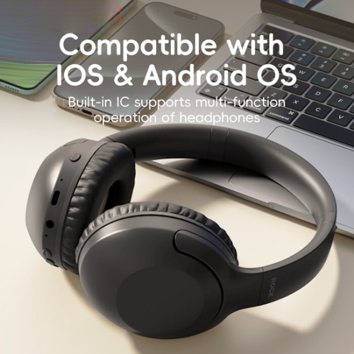ROCK O3 ANC Over-Ear Bluetooth Headphones, Foldable, Bluetooth 5.2 - Image 6