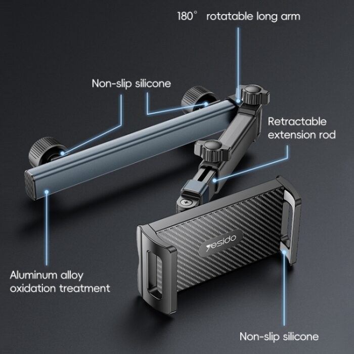 Yesido C294 Telescopic Car Backseat Tablet Holder, Aluminium - Image 11