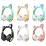 Cat Ear Wireless Bluetooth Headphones with LED Light & Mic - Image 2
