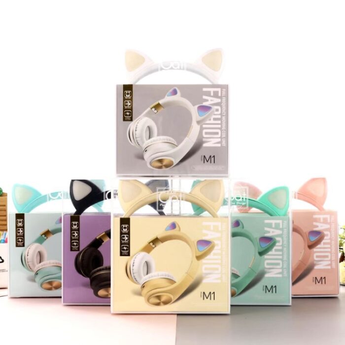 Cat Ear Wireless Bluetooth Headphones with LED Light & Mic - Image 11