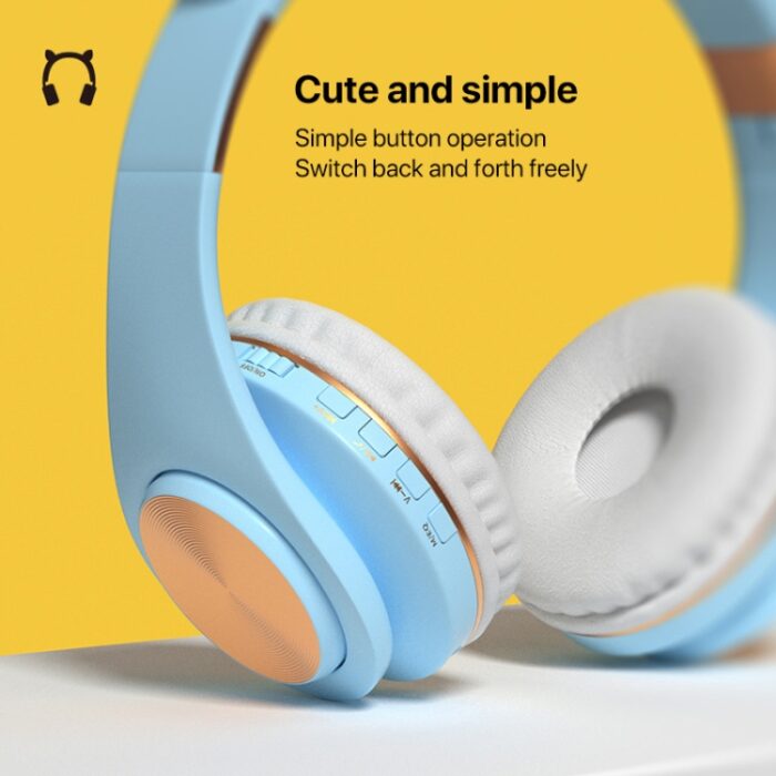 Cat Ear Wireless Bluetooth Headphones with LED Light & Mic - Image 10