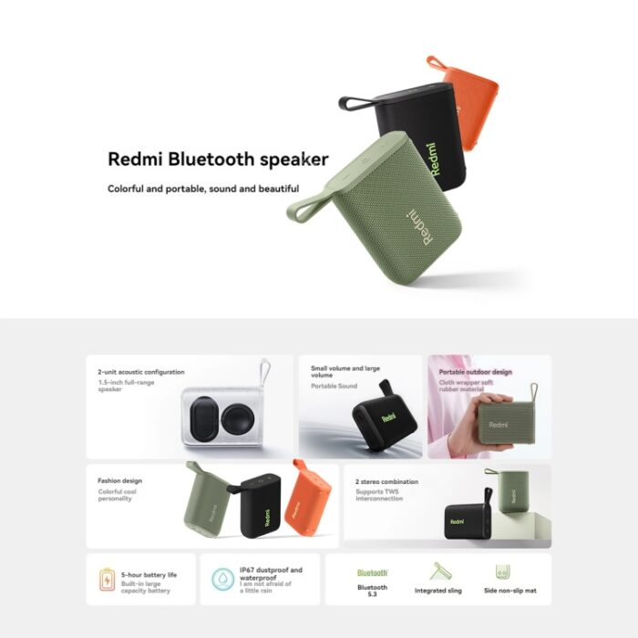 Xiaomi Redmi Portable Bluetooth Speaker, IP67 Waterproof, Strap - Image 2