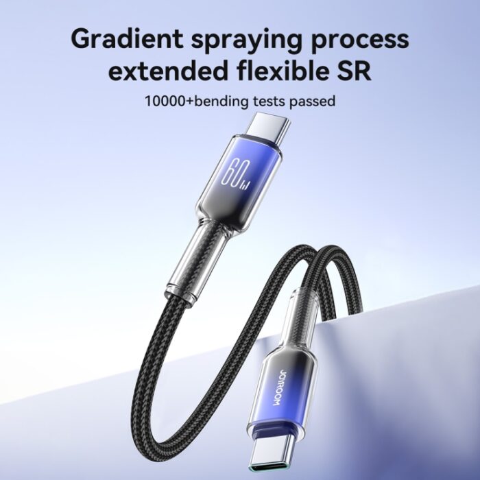 JOYROOM S-A42 Crystal Clear Braided Charging Cable, 1.2 m, up to 60W - Image 3