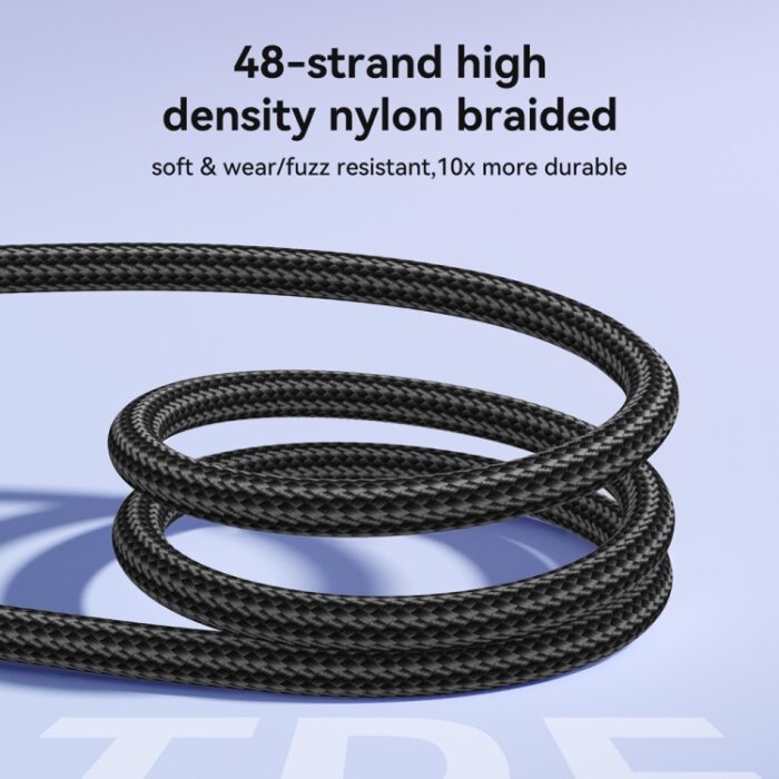 JOYROOM S-A42 Crystal Clear Braided Charging Cable, 1.2 m, up to 60W - Image 4