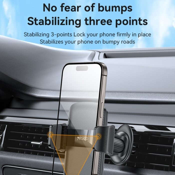 Yesido C251 Air Vent Car Phone Holder, Gravity Clamp, 4.8 to 7.2 inch - Image 3