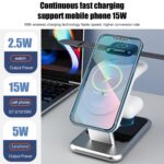 Y10 3-in-1 15W Magnetic Wireless Charger Stand, Zinc Alloy - Image 4