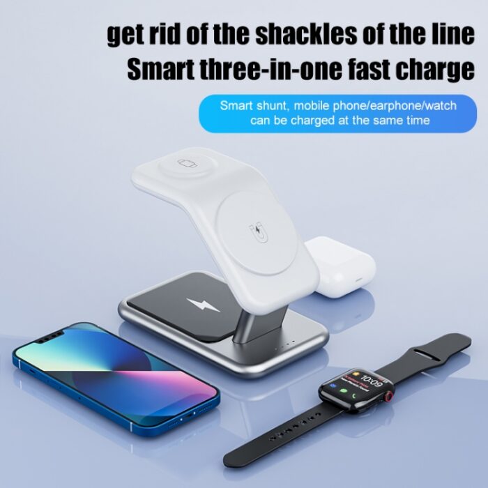 Y10 3-in-1 15W Magnetic Wireless Charger Stand, Zinc Alloy - Image 5