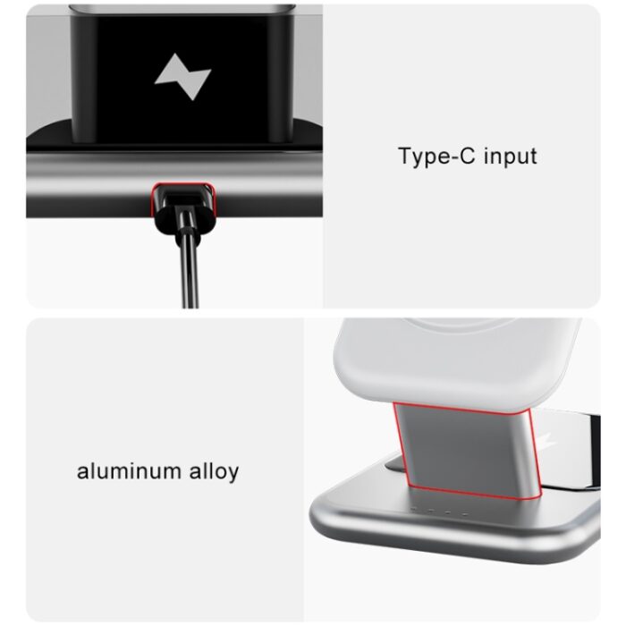 Y10 3-in-1 15W Magnetic Wireless Charger Stand, Zinc Alloy - Image 8