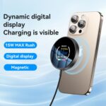 Yesido DS28 15W Magnetic Wireless Charger with Digital Display - Image 2