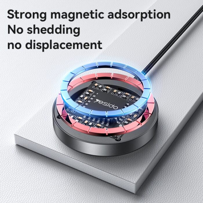 Yesido DS28 15W Magnetic Wireless Charger with Digital Display - Image 4