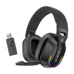 GT100 RGB Gaming Headphones with 2.4G Transmitter, Bluetooth 5.4