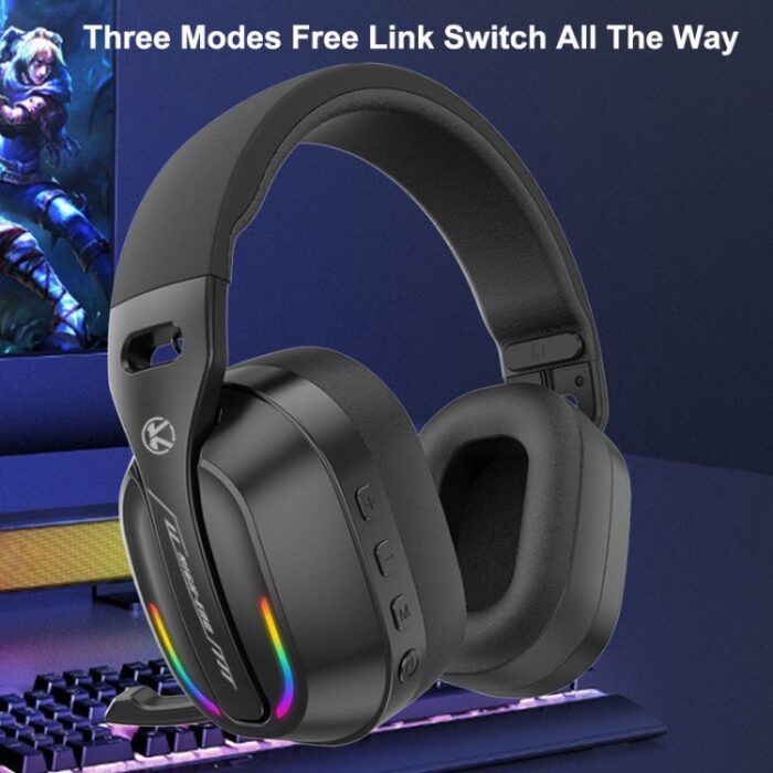 GT100 RGB Gaming Headphones with 2.4G Transmitter, Bluetooth 5.4 - Image 7