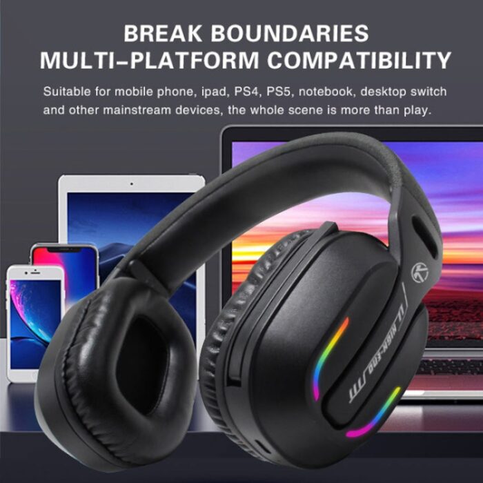 GT100 RGB Gaming Headphones with 2.4G Transmitter, Bluetooth 5.4 - Image 8