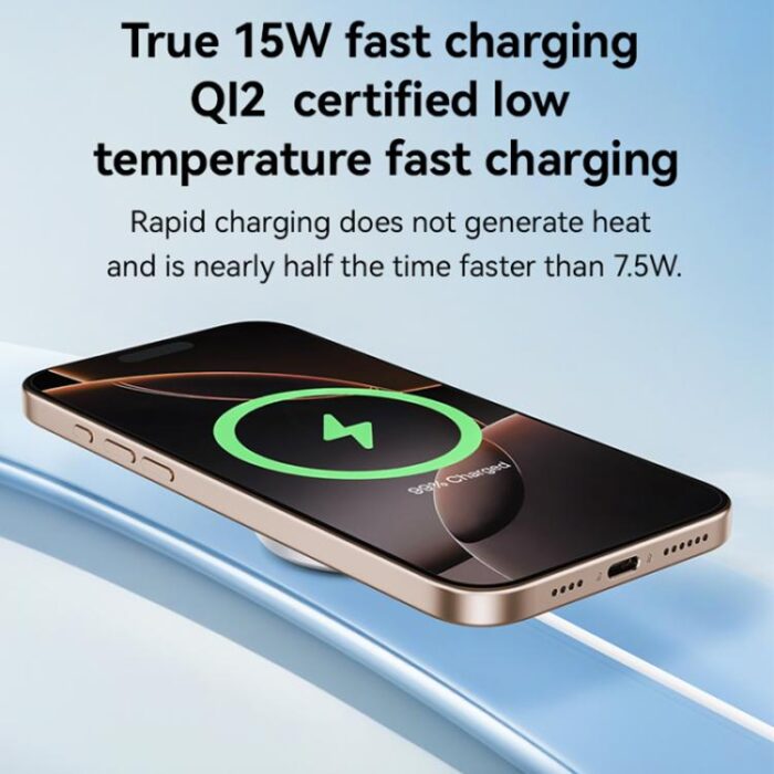 Yesido DS24 15W Qi2 Magnetic Wireless Charger, Aluminium - Image 4