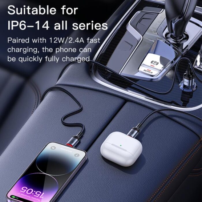 Yesido CA129L USB to Lightning Charging Cable, 1.2 m, 2.4A - Image 5