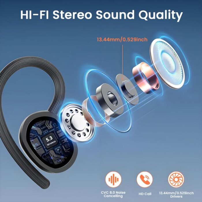 Q22 Noise Reduction Earbuds, 7h Music, Bluetooth 5.3, 1800 mAh Case - Image 4