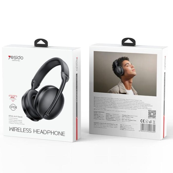 Yesido EP08 ANC Noise Cancelling Bluetooth Headphones, 8h, USB-C - Image 10