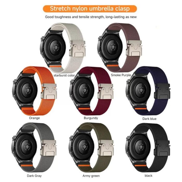 Parachute Buckle Elastic Nylon Watch Band, 20mm, 22mm - Image 3