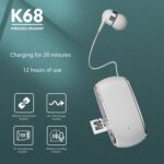 K68 Collar Clip Single-Ear Bluetooth Headset, Meeting Recording, 12h - Image 2