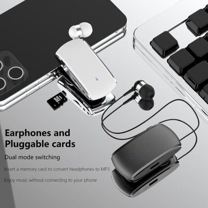 K68 Collar Clip Single-Ear Bluetooth Headset, Meeting Recording, 12h - Image 6