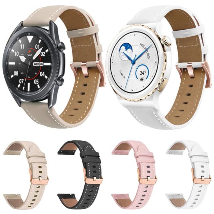 Leather Watch Strap with Rose Gold Buckle, 18mm / 20mm - Image 3