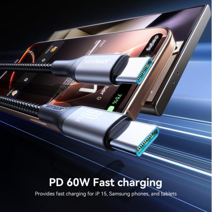 JOYROOM S-A28 Braided Fast Charging Cable, 1 m, USB-C or Lightning - Image 2