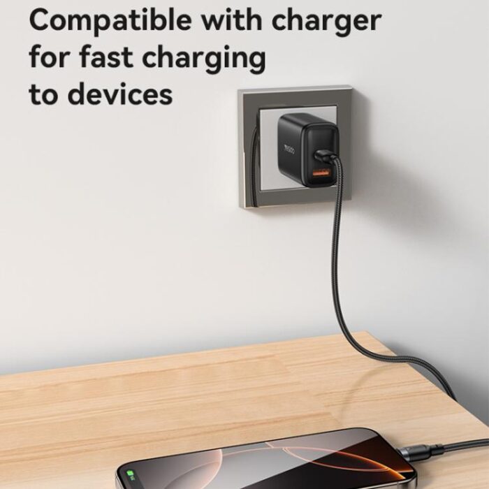 Yesido 60W USB-C to USB-C Braided Cable, 0.3 m to 3 m - Image 8