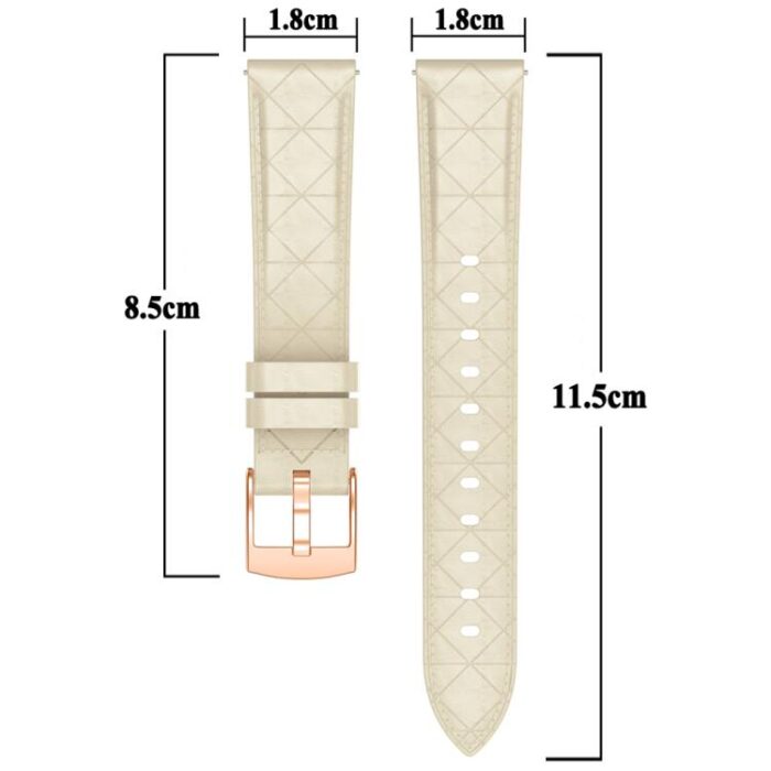 Square Leather Watch Strap with Rose Gold Buckle, 18mm / 20mm - Image 5