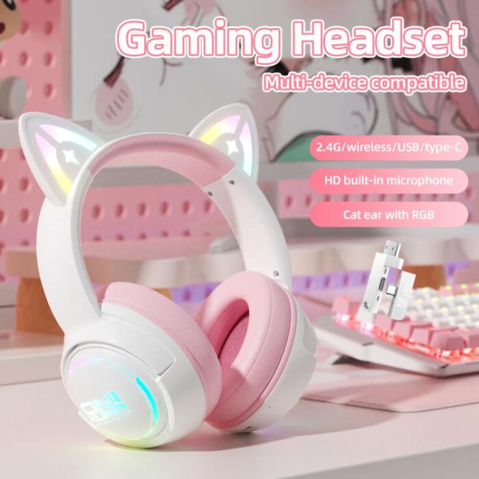 ONIKUMA GT838 Tri-Mode Wireless Gaming Headphones, 2.4G and Bluetooth - Image 2