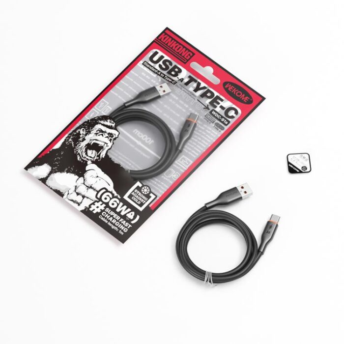 WK WDC-91a 66W USB-A to USB-C Silicone Cable, 1 m - Image 3