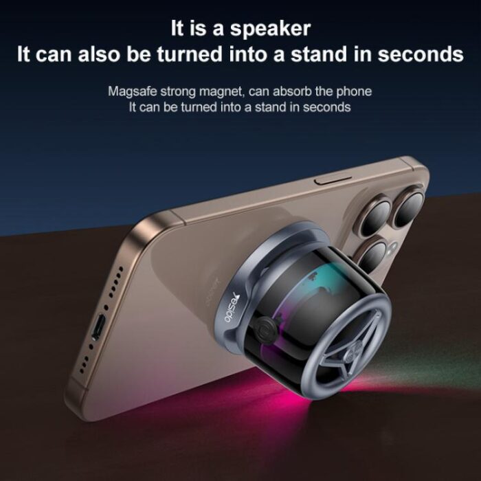 Yesido YSW32 Magnetic Mini Speaker and Phone Stand, RGB, TWS - Image 9