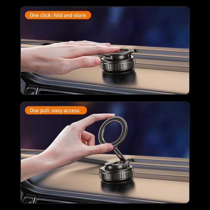 G712 Vacuum Suction Magnetic Car Phone Holder, Three-Axis Folding Arm - Image 4