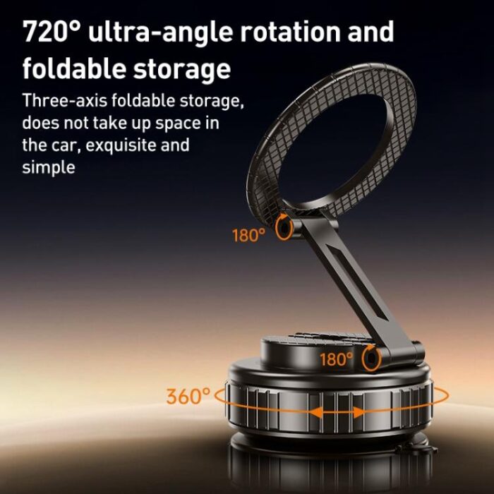 G712 Vacuum Suction Magnetic Car Phone Holder, Three-Axis Folding Arm - Image 5