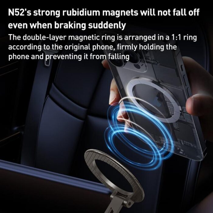 G712 Vacuum Suction Magnetic Car Phone Holder, Three-Axis Folding Arm - Image 8